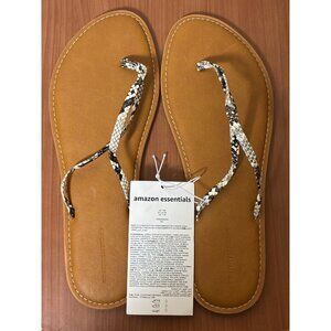 NWT Amazon Essentials Flip Flop Sandals Animal Snake Print Size 13W